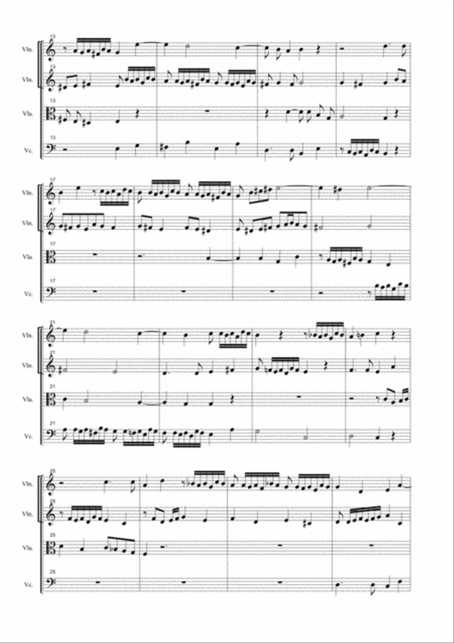 DONA NOBIS PACEM - Beethoven - Arr. for String quartet String Quartet scores gallery preview page 3