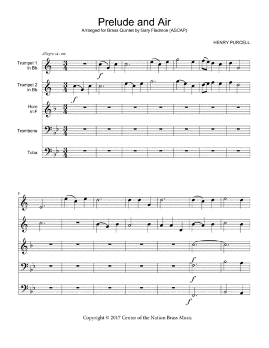 Prelude and Air Prelude and Air Brass Ensemble scores gallery preview page 2