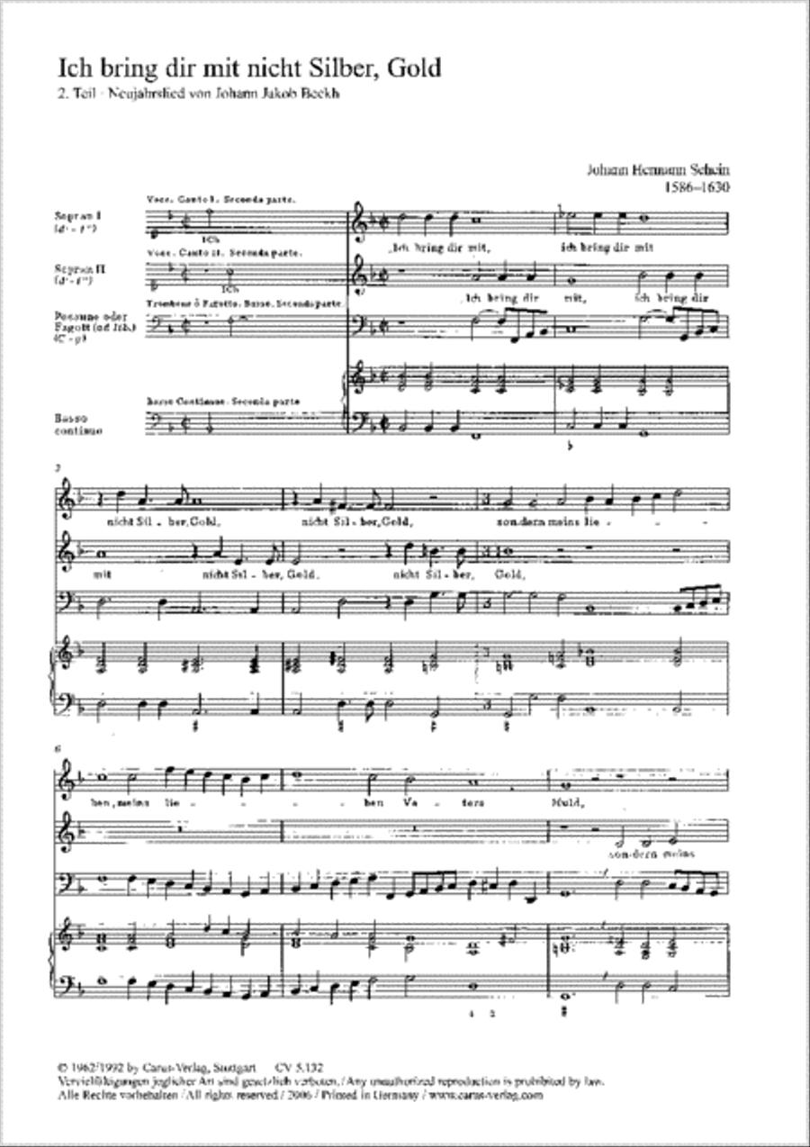 Ich bring dir mit nicht Silber Women's Choir scores gallery preview page 1