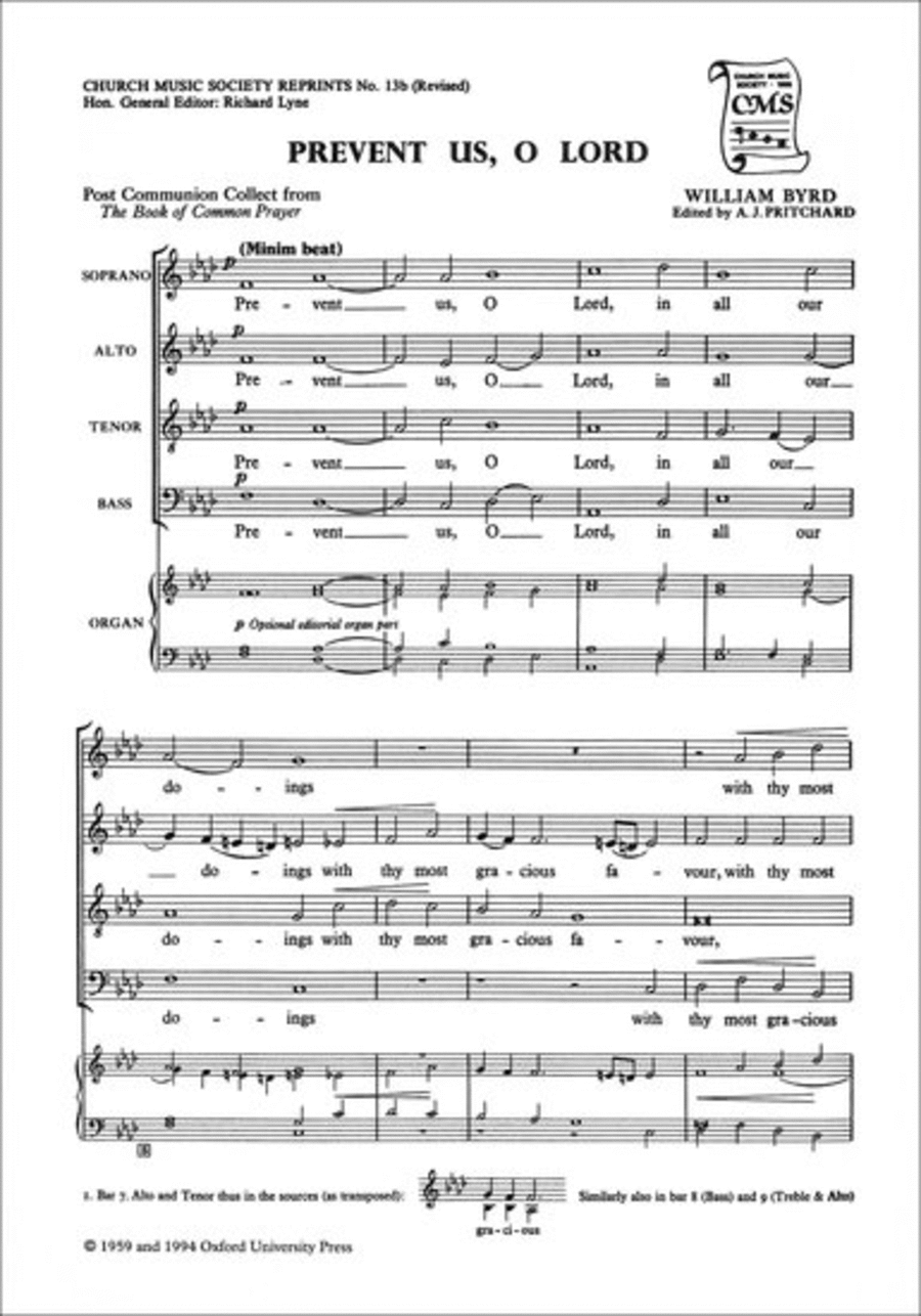 Prevent us, O Lord 4-Part scores gallery preview page 1