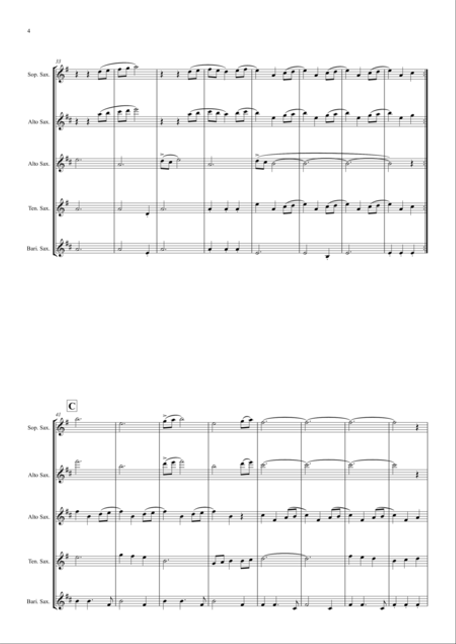 Game Of Thrones Saxophone Quartet scores gallery preview page 4