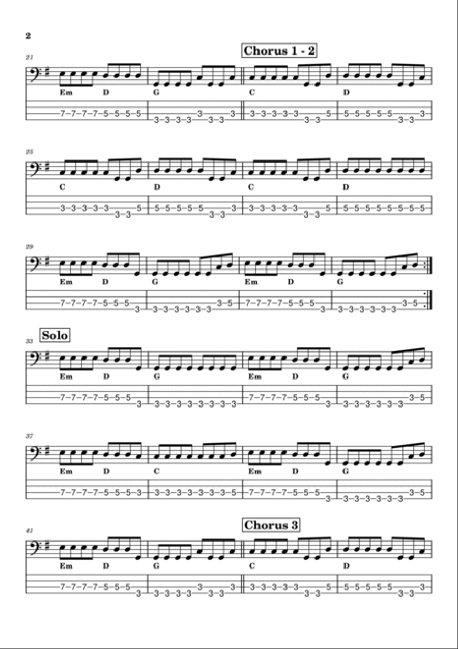 I Won't Back Down Guitar Tablature scores gallery preview page 2