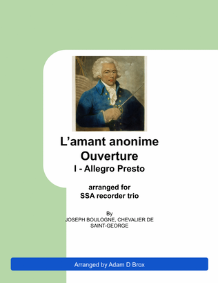 L'amant anonime - Ouverture - 1: Allegro Presto