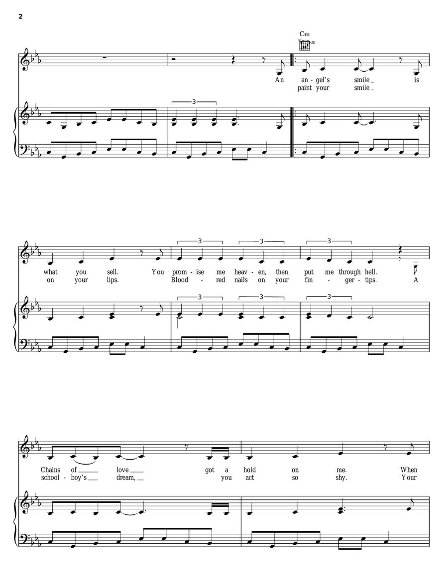 You Give Love A Bad Name Piano, Vocal, Guitar scores gallery preview page 2