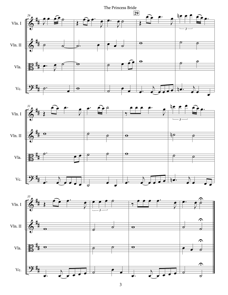 The Princess Bride String Quartet scores gallery preview page 3