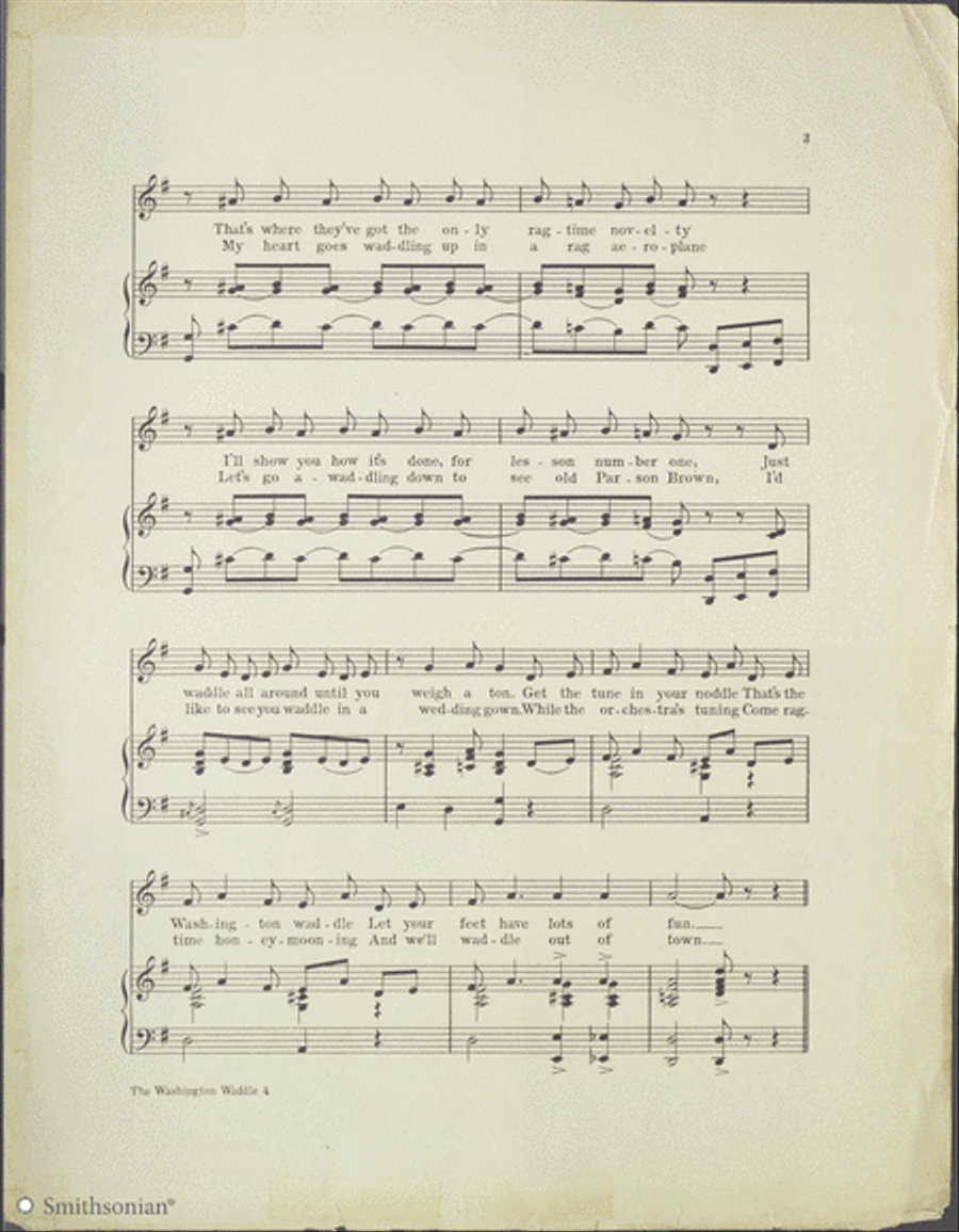 The Washington Waddle Piano, Vocal scores gallery preview page 3