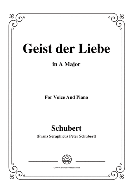 Schubert-Geist der Liebe,in A Major,for Voice and Piano image number null