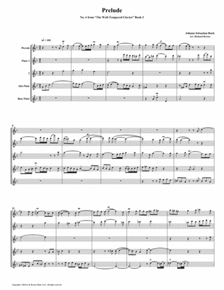 Prelude 04 from Well-Tempered Clavier, Book 2 (Flute Quintet)