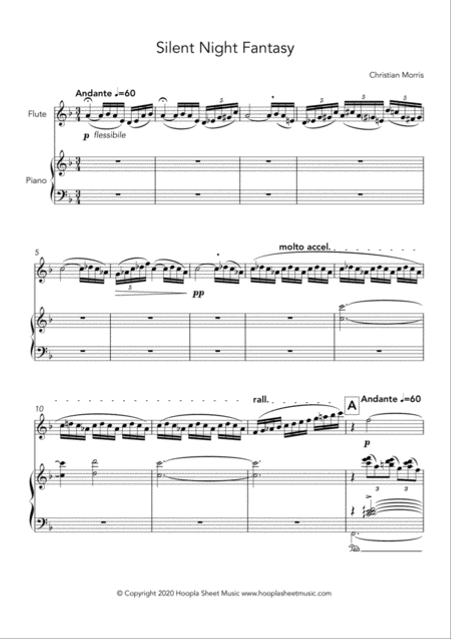 Silent Night Fantasy Silent Night Fantasy Flute Solo scores gallery preview page 1