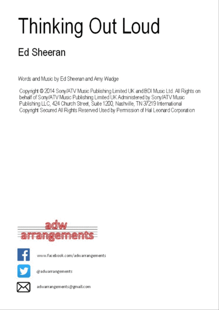 Thinking Out Loud String Quartet scores gallery preview page 1