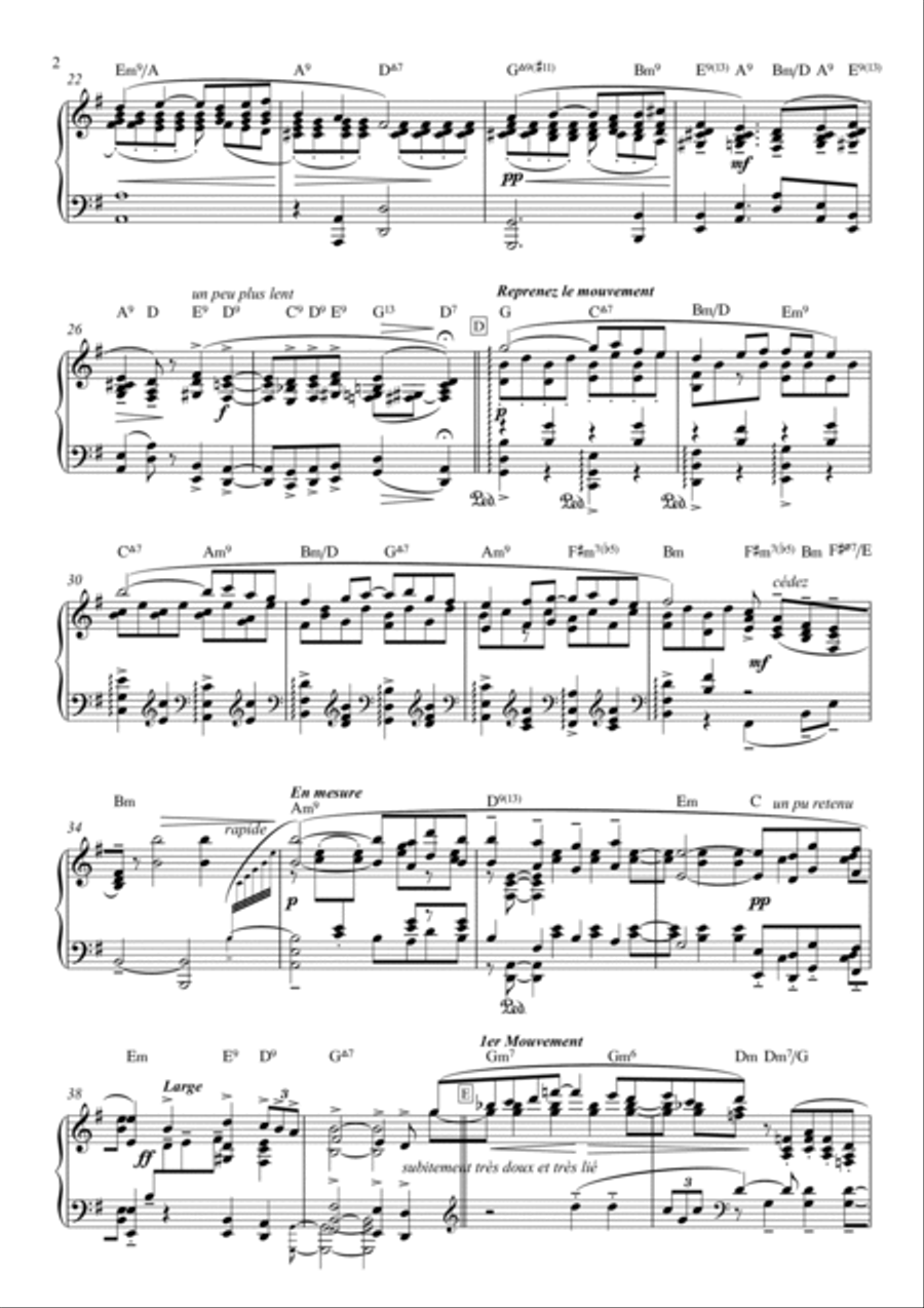 Pavane pour Une Infante Defunte - Maurice Ravel (Piano with Jazz Chords) Piano Solo scores gallery preview page 2