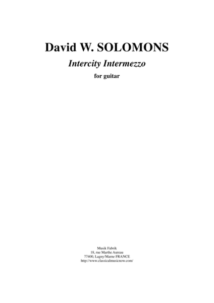 David Warin Solomons: Intercity Intermezzo for solo guitar