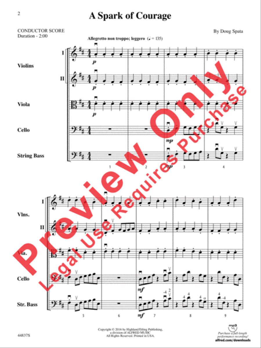 A Spark of Courage A Spark of Courage String Orchestra scores gallery preview page 11