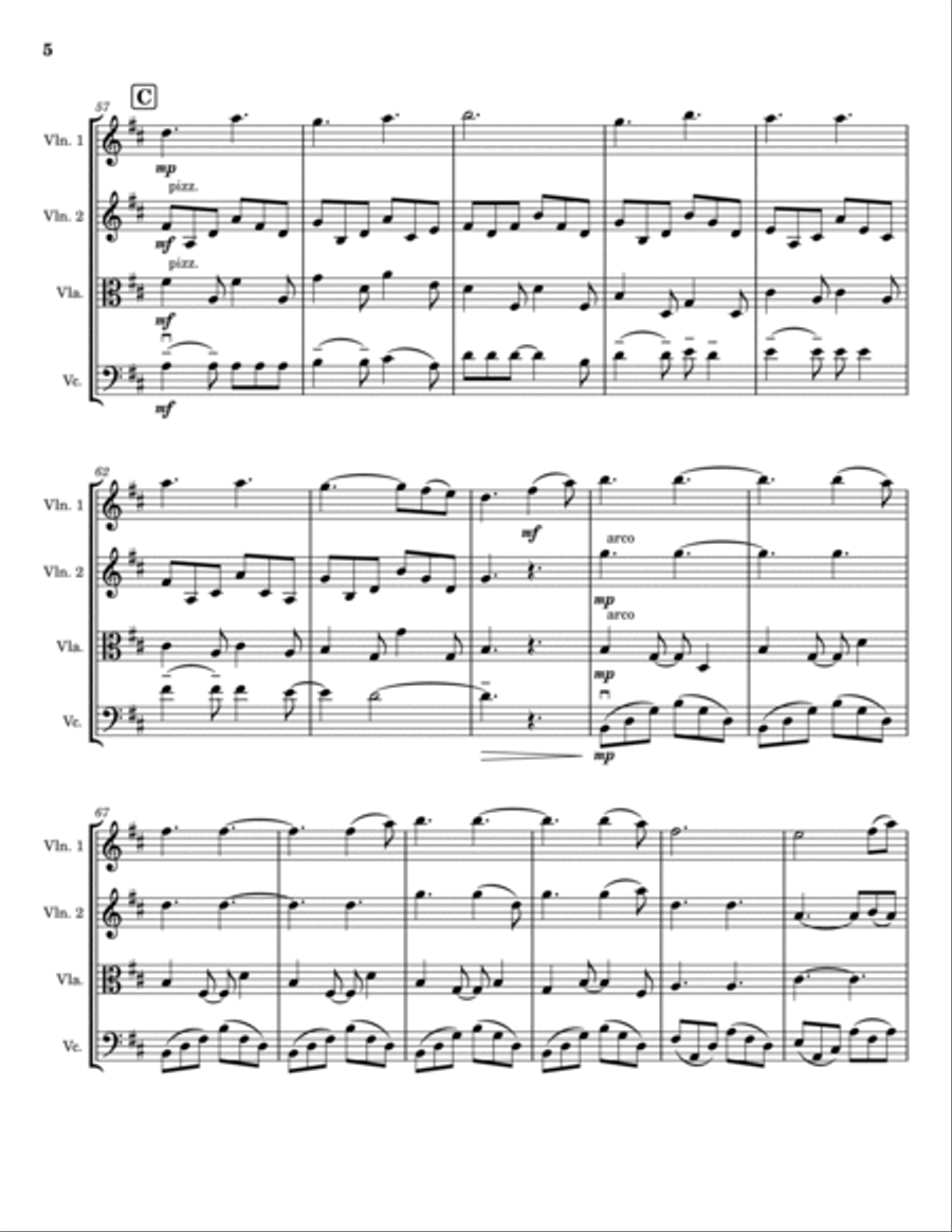 Hallelujah String Quartet scores gallery preview page 5