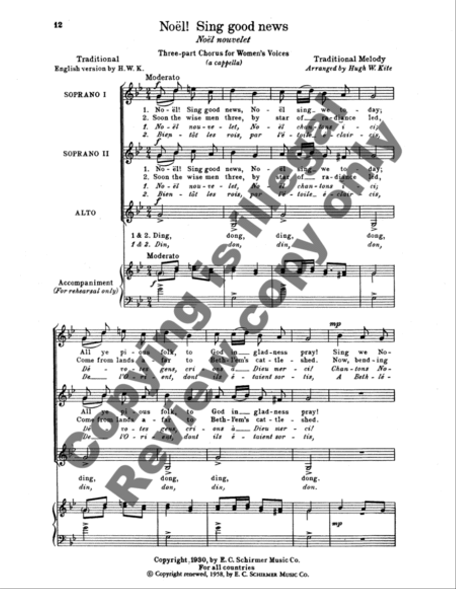 French Christmas Carols French Christmas Carols SSA scores gallery preview page 11
