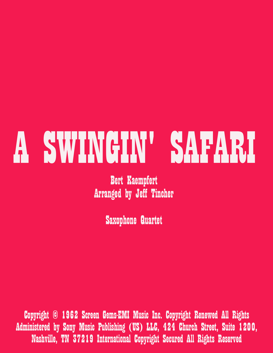 A Swingin' Safari Saxophone Quartet scores gallery preview page 1
