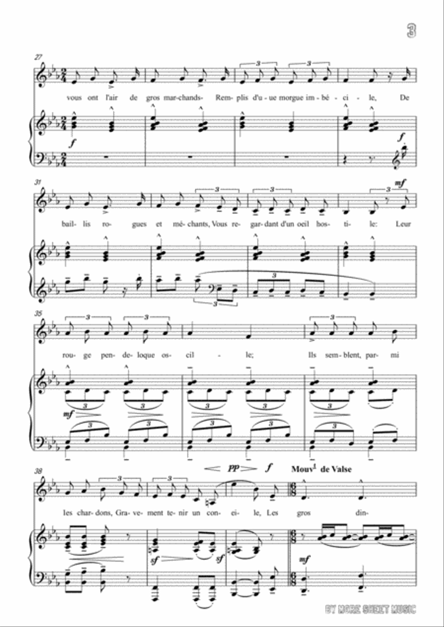 Chabrier-Ballade des gros dindons in E flat Major,for Voice and Piano Voice Solo scores gallery preview page 5
