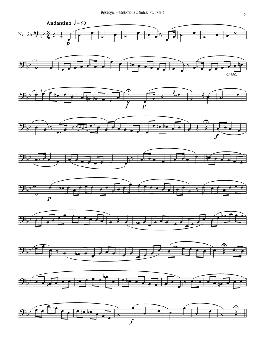 Melodious Etudes for Bass Trombone or Tuba, Volume 1 (1-30) Trombone scores gallery preview page 3