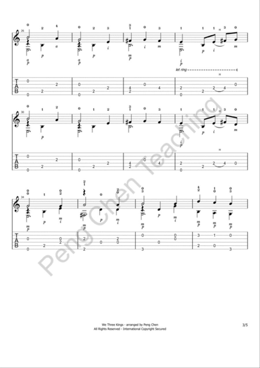 We Three Kings Acoustic Guitar scores gallery preview page 3
