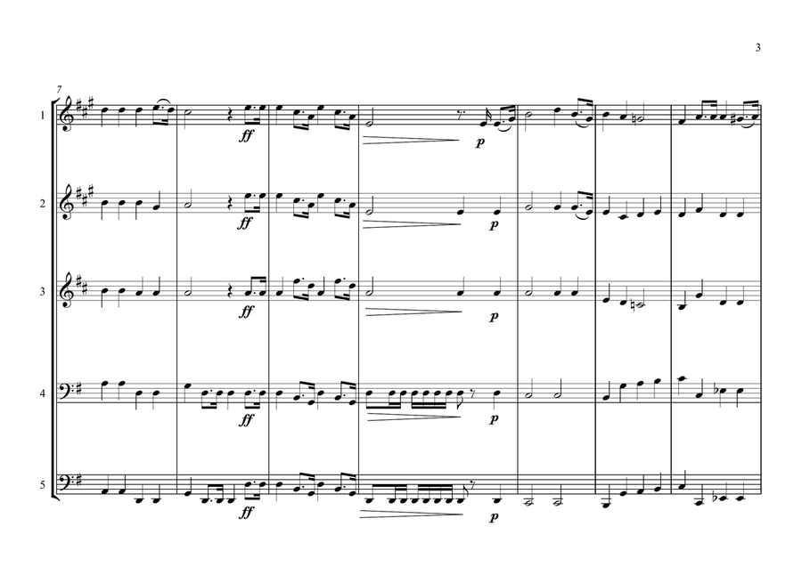 St. Martin National Anthem for Brass Quintet Brass Quintet scores gallery preview page 3