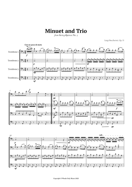 Minuet by Boccherini for Trombone Quartet image number null