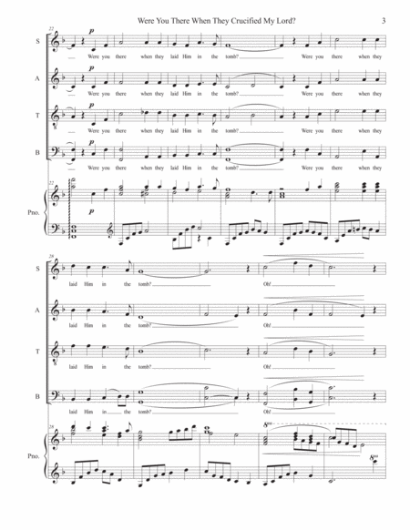 Were You There When They Crucified My Lord? (SATB & Piano)