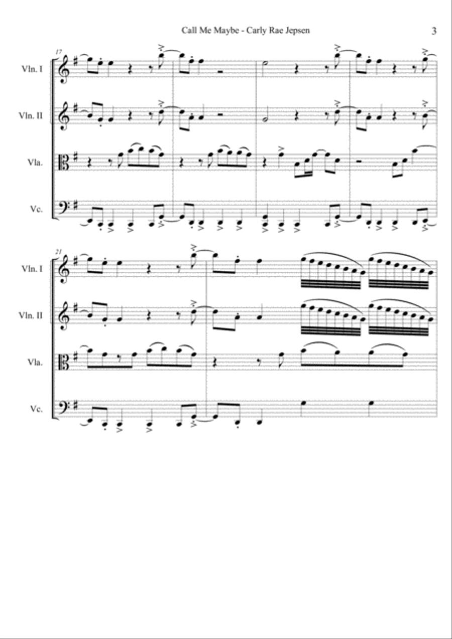 Call Me Maybe Small Ensemble scores gallery preview page 3