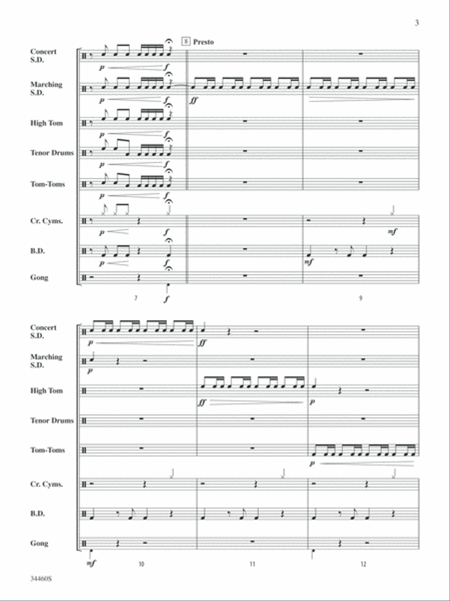 OPENING FAST/PERC ENS: Score Percussion Ensemble scores gallery preview page 3