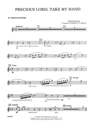 Precious Lord, Take My Hand: B-flat Tenor Saxophone