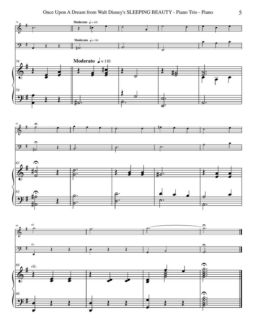Once Upon A Dream Piano Trio scores gallery preview page 5