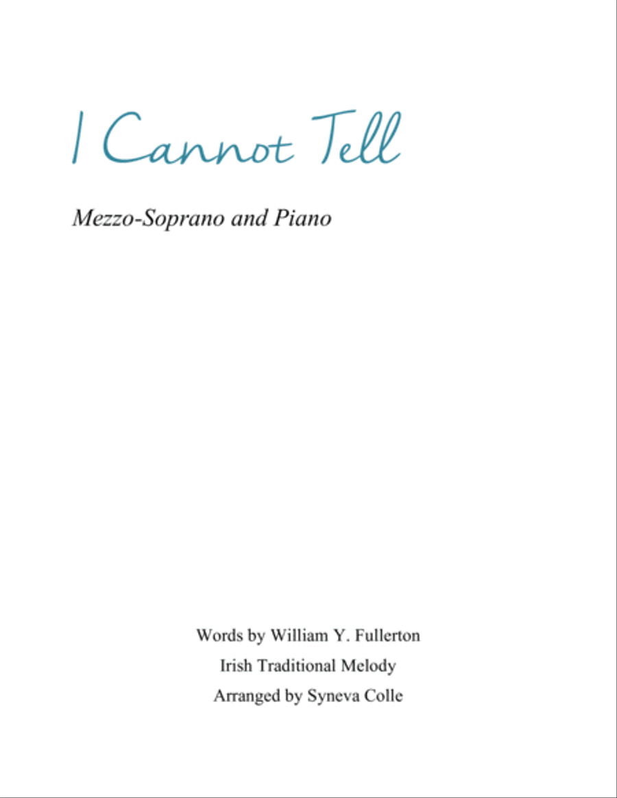 I Cannot Tell Voice scores gallery preview page 1
