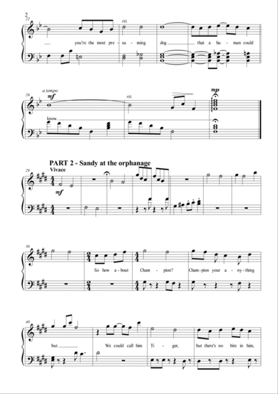 Sandy (dumb Dog) Piano Solo scores gallery preview page 2
