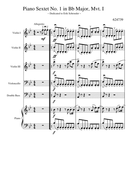 Piano Sextet No. 1 in Bb Major, Mvt. 1 image number null
