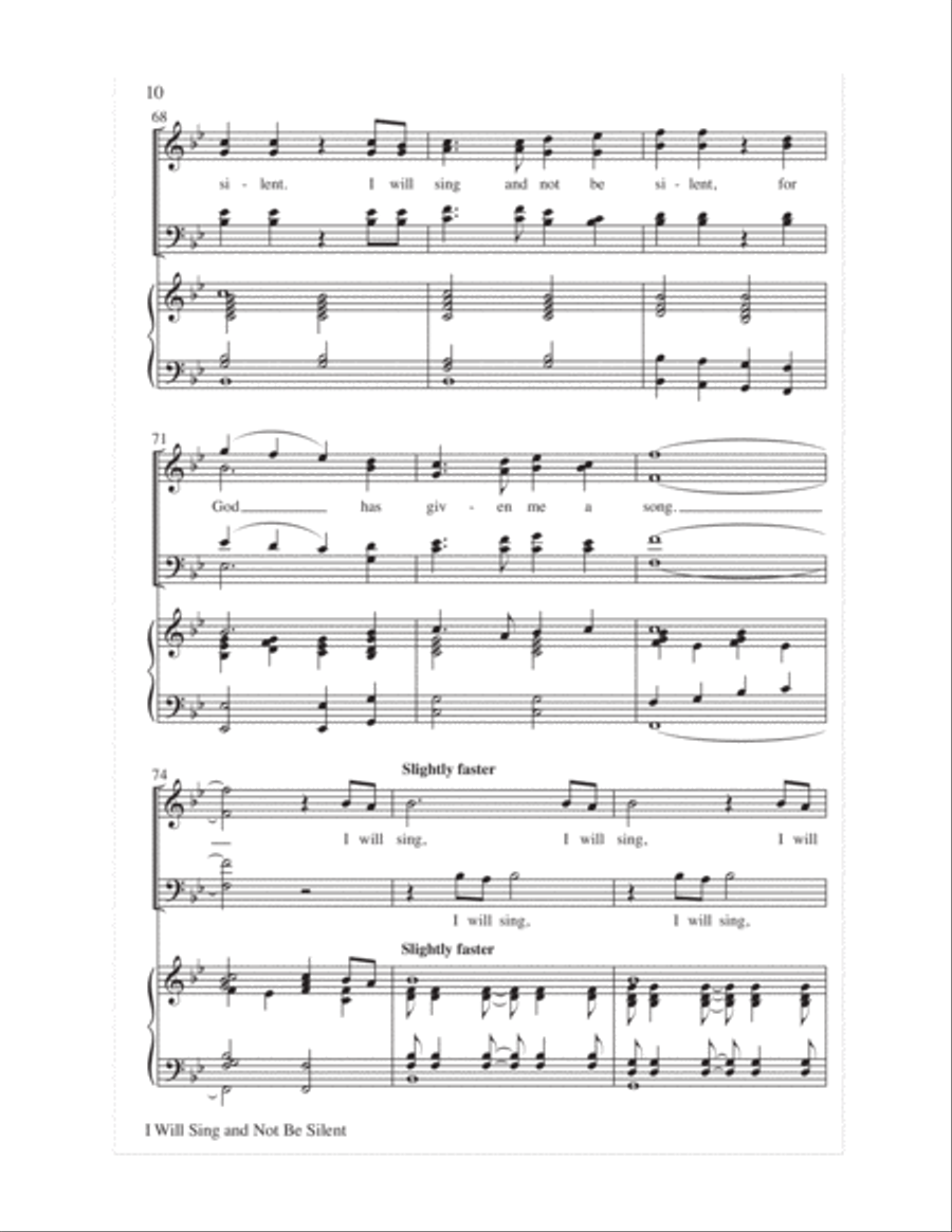 I Will Sing and Not Be Silent Choir scores gallery preview page 9