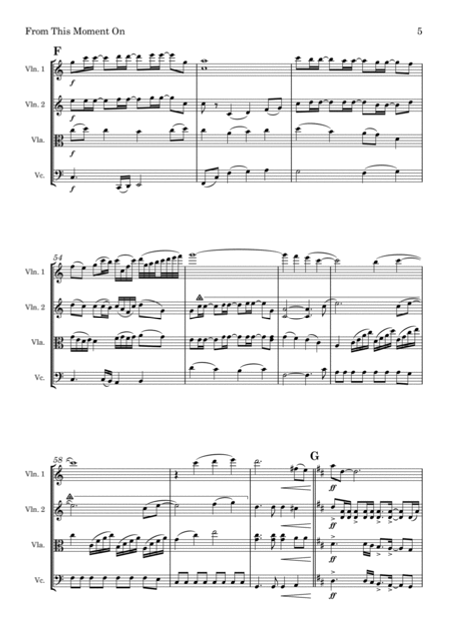 From This Moment On String Quartet scores gallery preview page 5