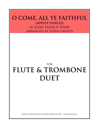 Book cover for O Come, All Ye Faithful - Flute & Trombone Duet