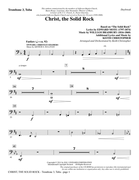Christ, The Solid Rock - Trombone 3/Tuba