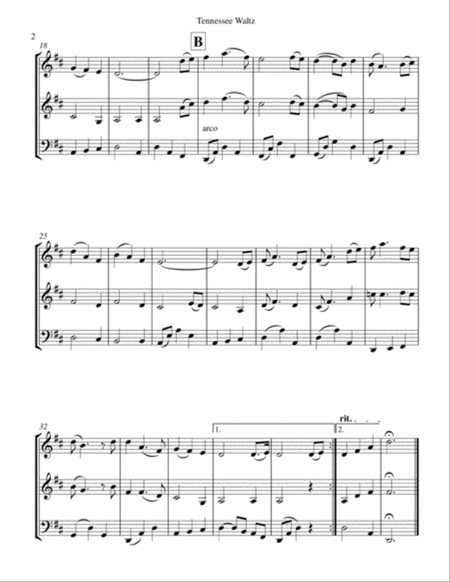 Tennessee Waltz String Trio scores gallery preview page 3