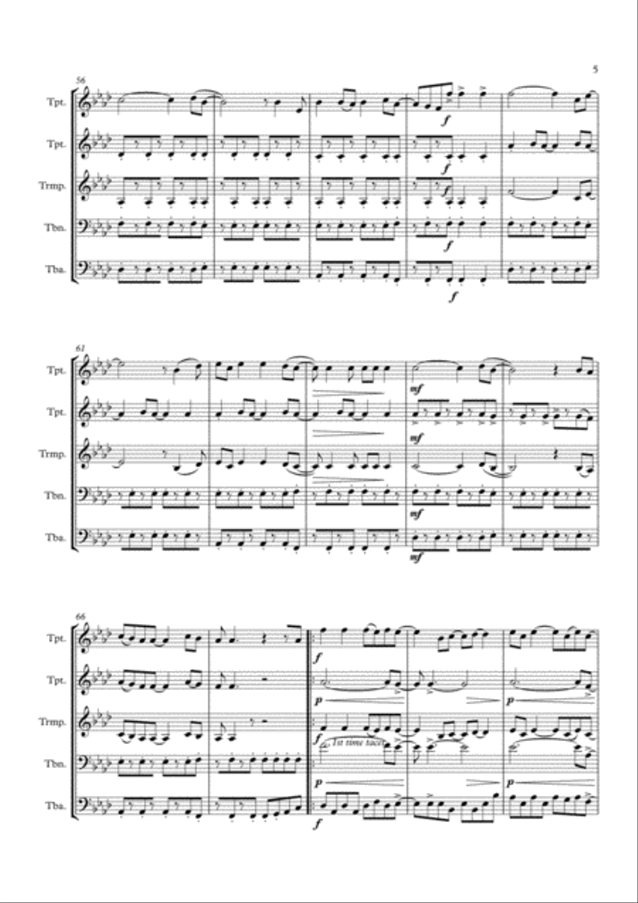 Viva La Vida Viva La Vida Brass Ensemble scores gallery preview page 6