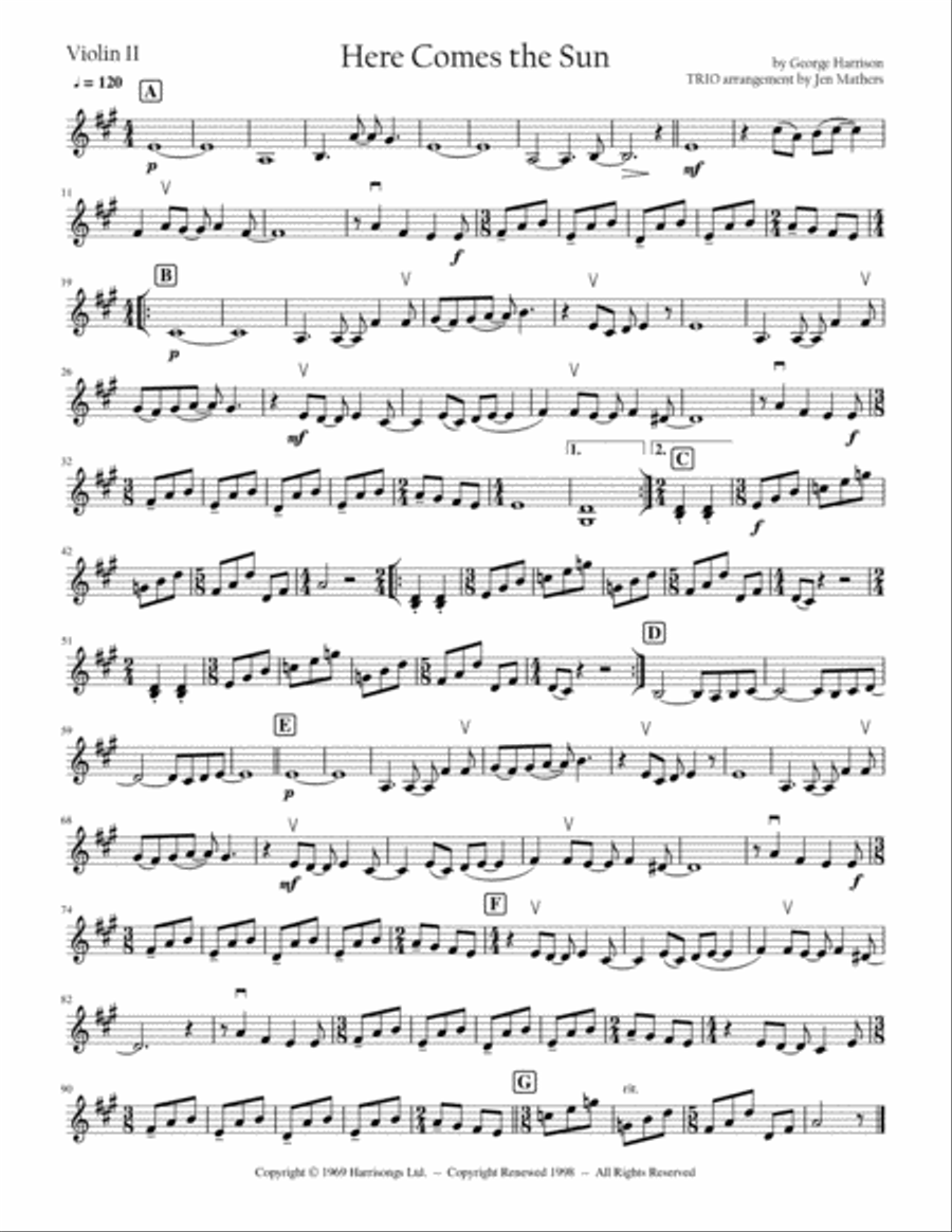 Here Comes The Sun String Trio scores gallery preview page 2