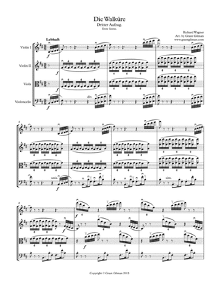 Die Walküre - Act 3 Prelude - For String Quartet