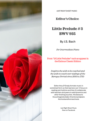 Editor's Choice: Little Prelude #3 BWV 935