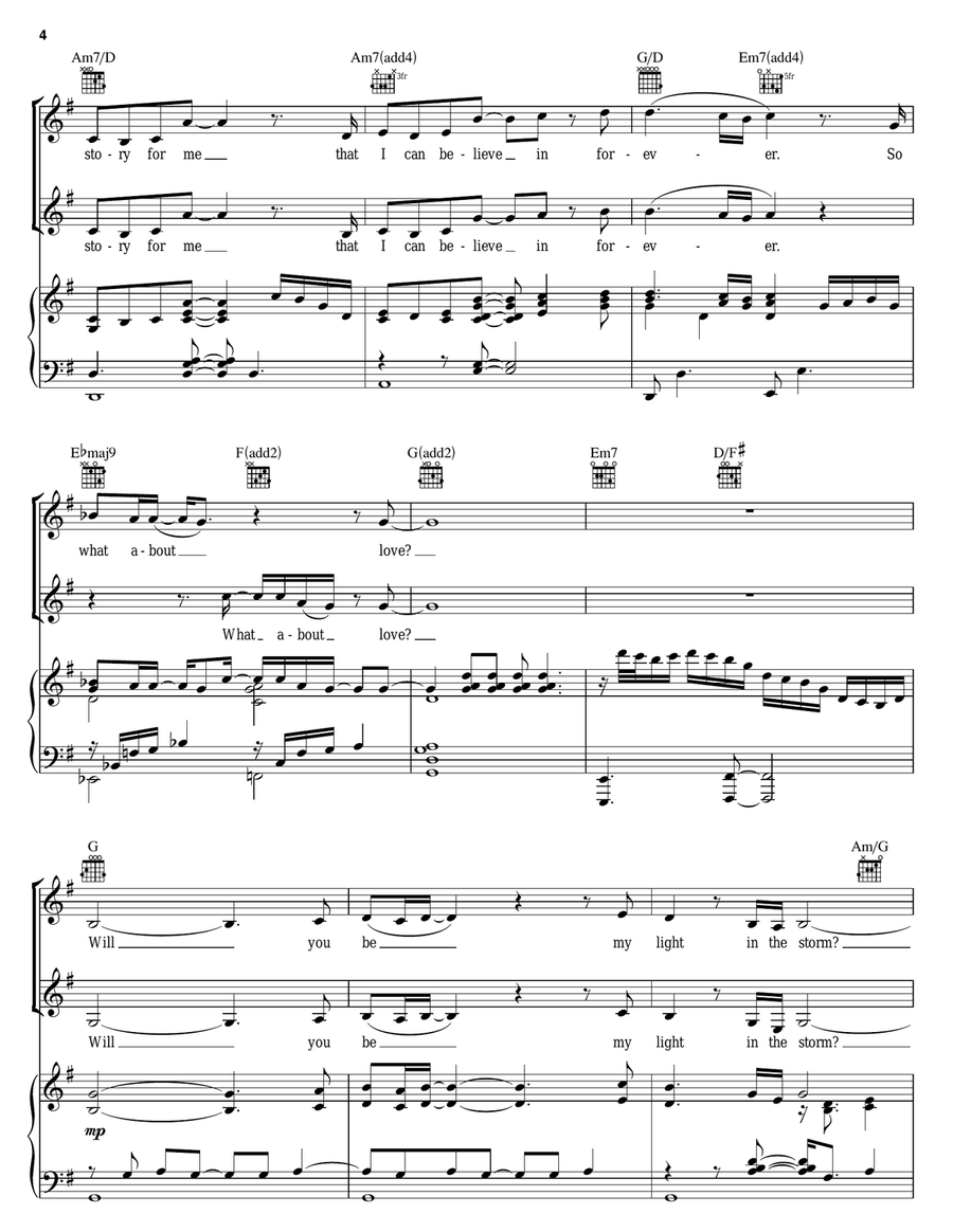 What About Love? What About Love? Guitar scores gallery preview page 4