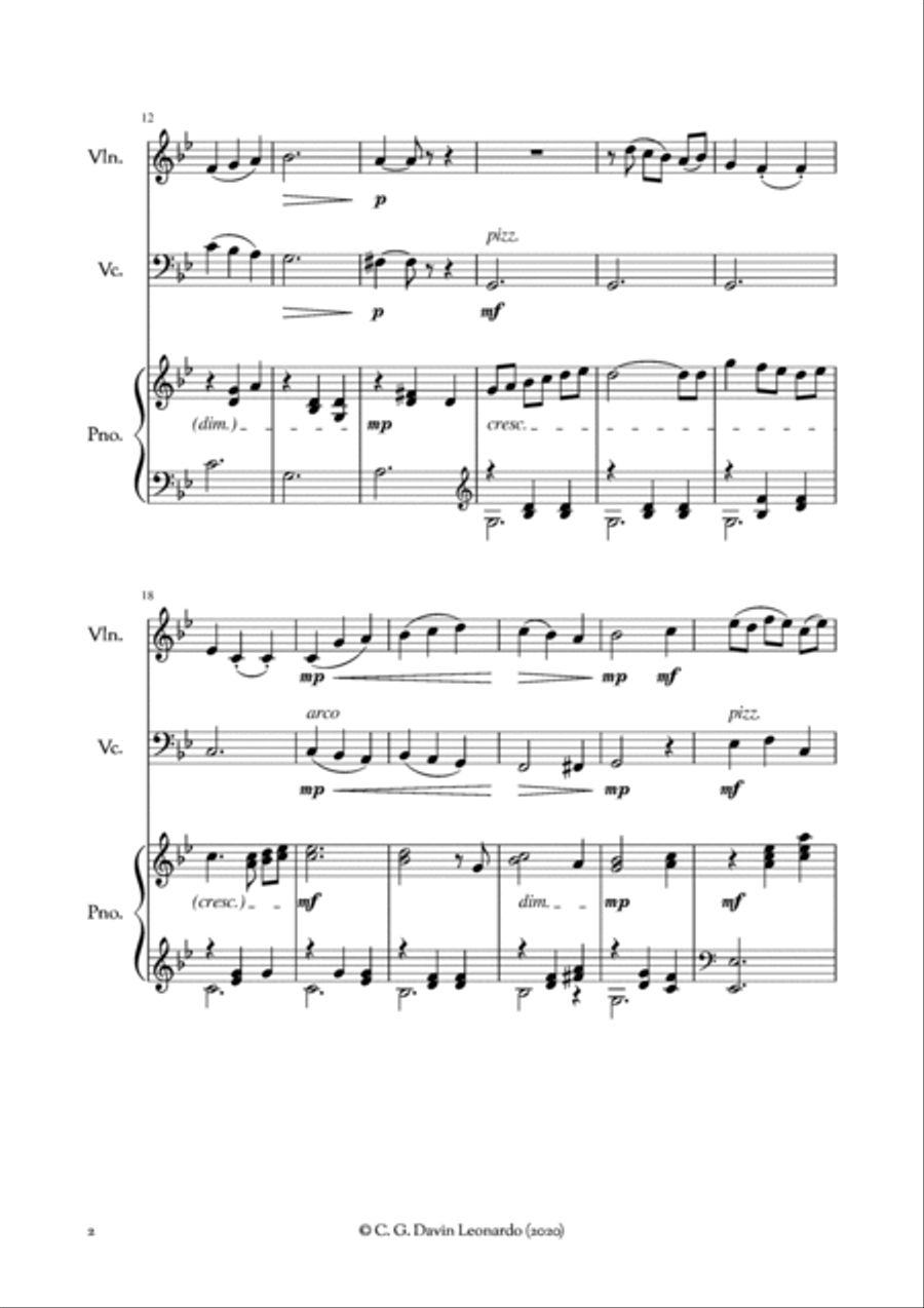 Forlorn - Piano Trio in G Minor Piano Trio scores gallery preview page 4