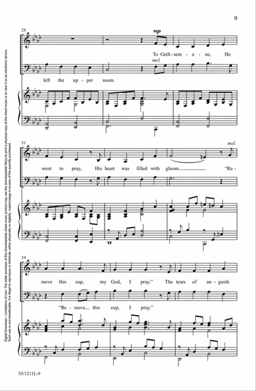 Not My Will, But Yours Choir scores gallery preview page 9