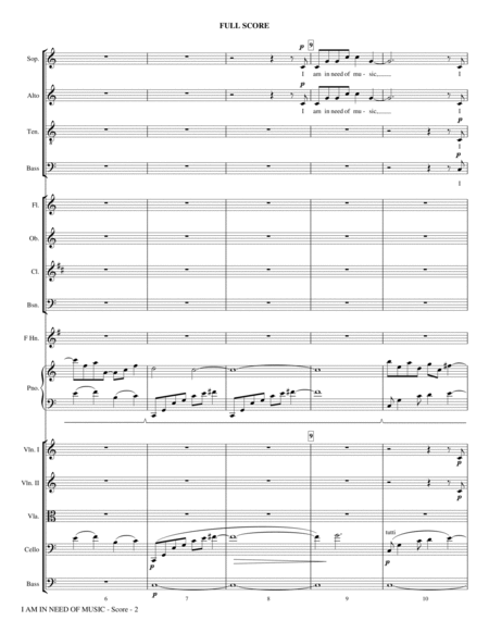 I Am In Need Of Music - Full Score