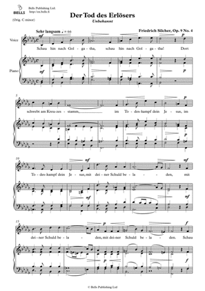 Der Tod des Erlosers, Op. 9 No. 4 (Solo song) (B-flat minor)