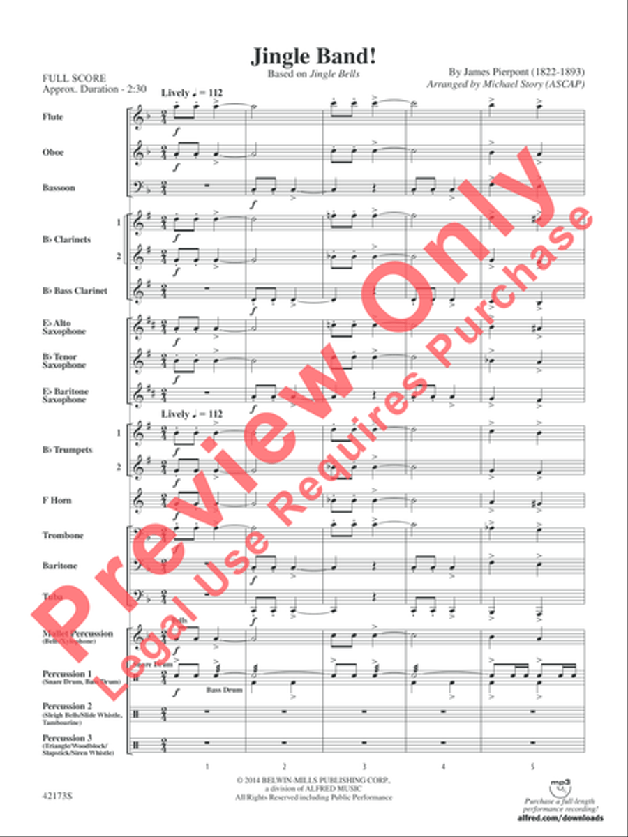 Jingle Band! Jingle Band! Concert Band scores gallery preview page 3