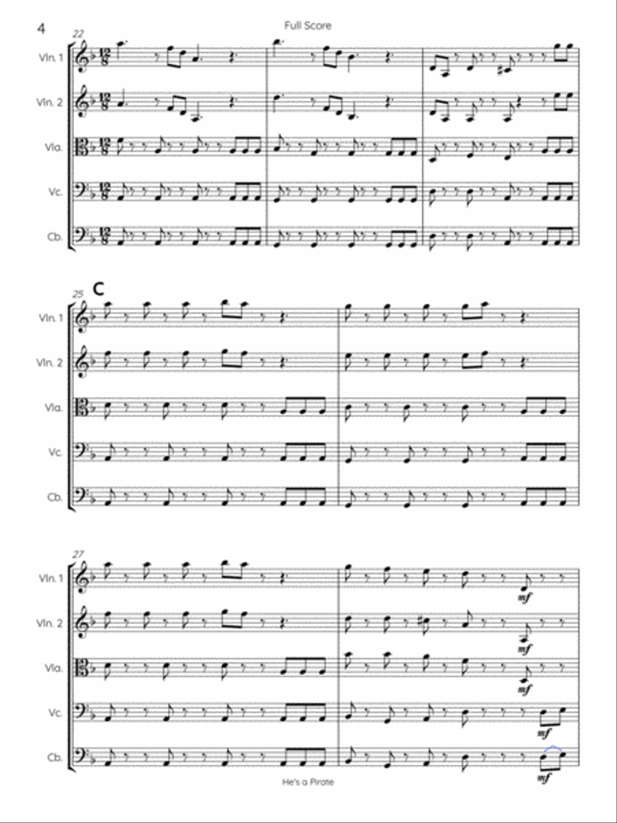 He's A Pirate String Orchestra scores gallery preview page 4