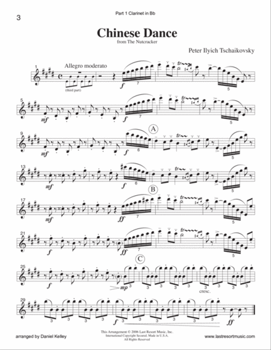 Chinese Dance from the Nutcracker for String Trio (or Wind Trio or Mixed Trio) Piano Trio scores gallery preview page 4